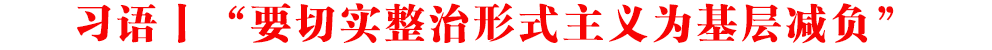 習語丨“要切實整治形式主義為基層減負”