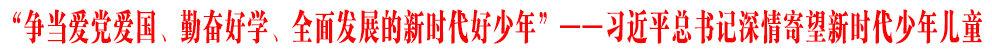 “爭當愛黨愛國、勤奮好學、全面發展的新時代好少年”