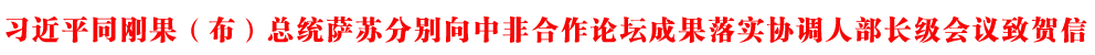 習近平同剛果（布）總統薩蘇分別向中非合作論壇成果落實協調人部長級會議致賀信